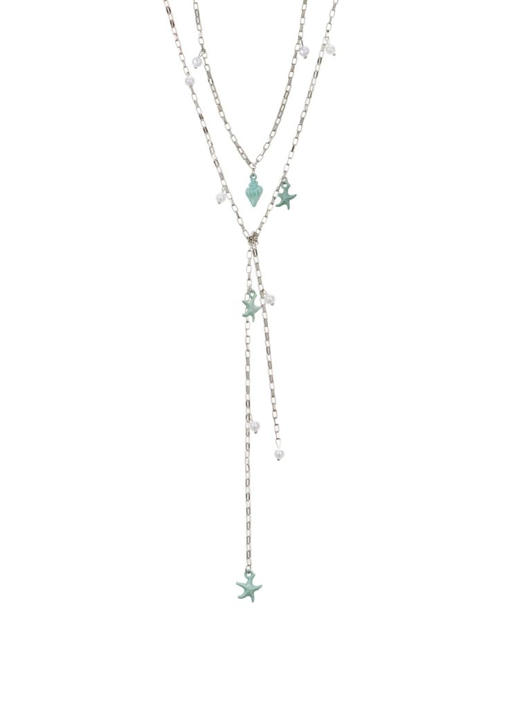 Seashell Double Layer Long Chain Necklace product photo