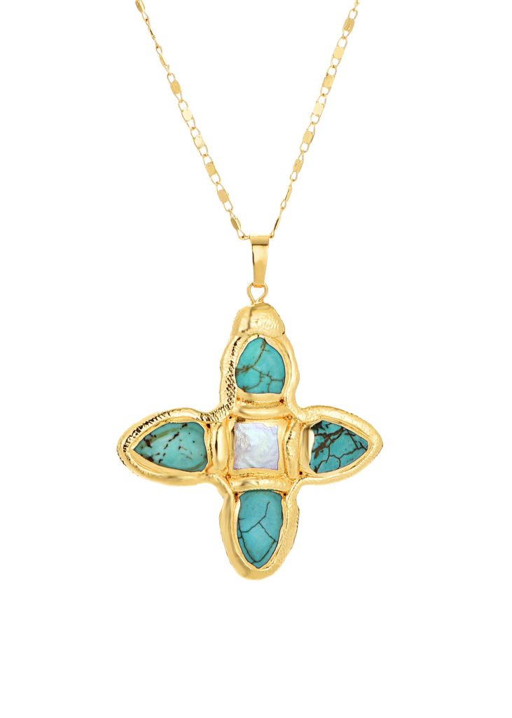 Lou Turquoise Golden Necklace product photo