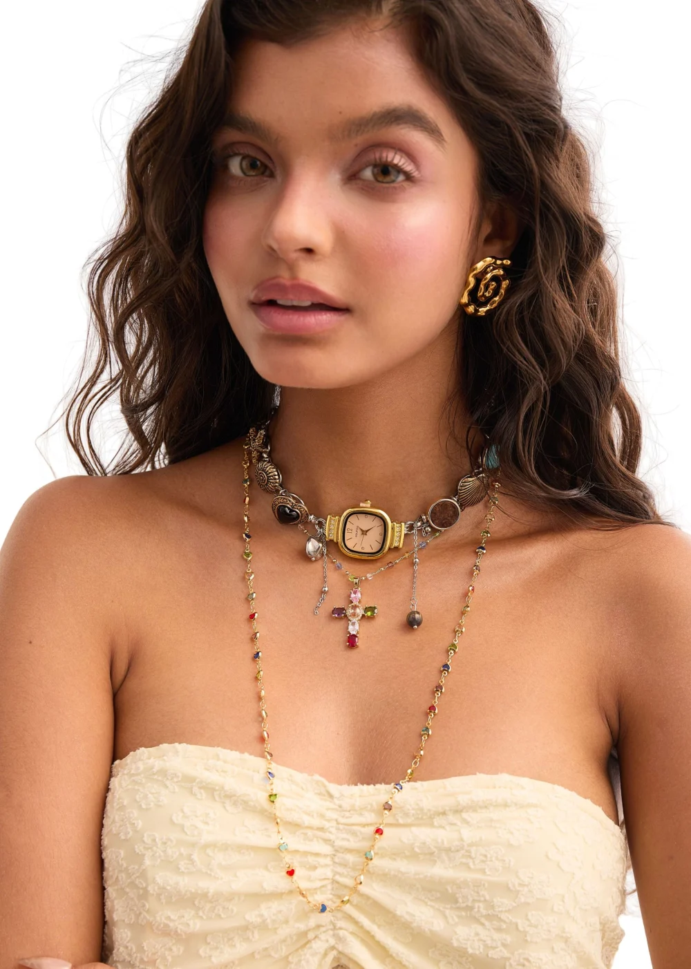 Weiteres Produktfoto 2: Michelle XL – lange Lariat-Halskette mit Herzmotiven