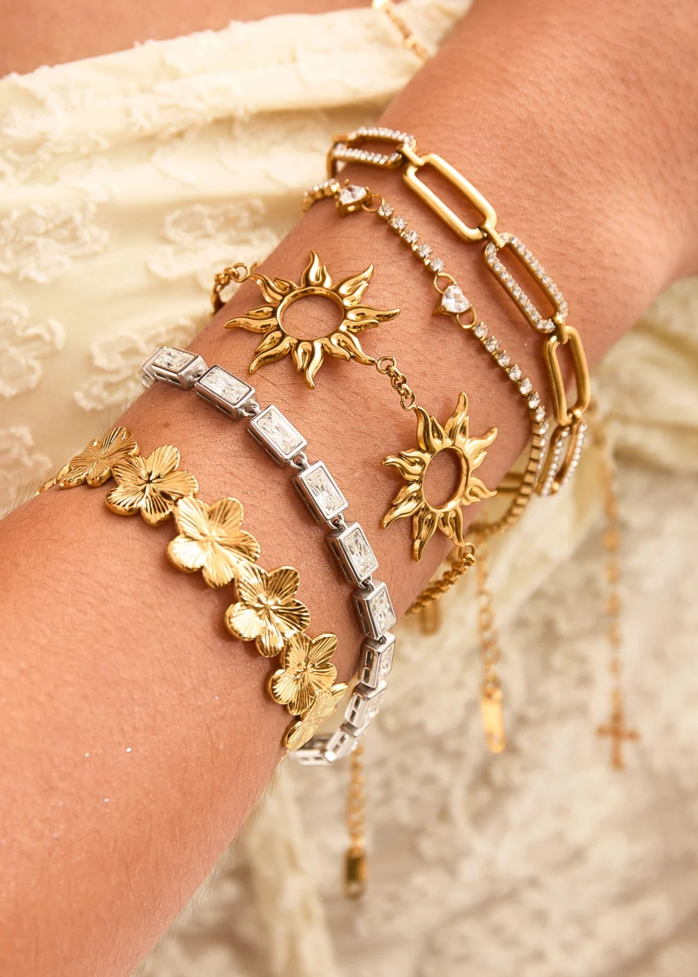 Weiteres Produktfoto 1: Soleil Sun – Armband mit Sonnenmotiv in Goldoptik