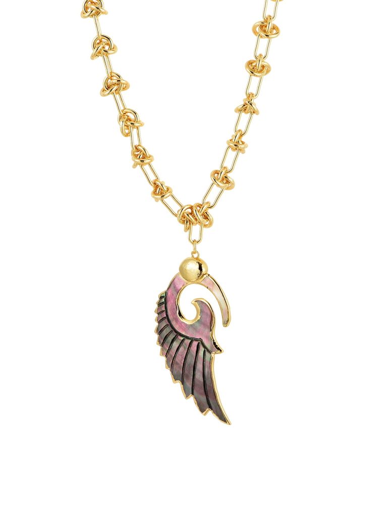 Lover's Black Angel Wing Golden Necklace product photo