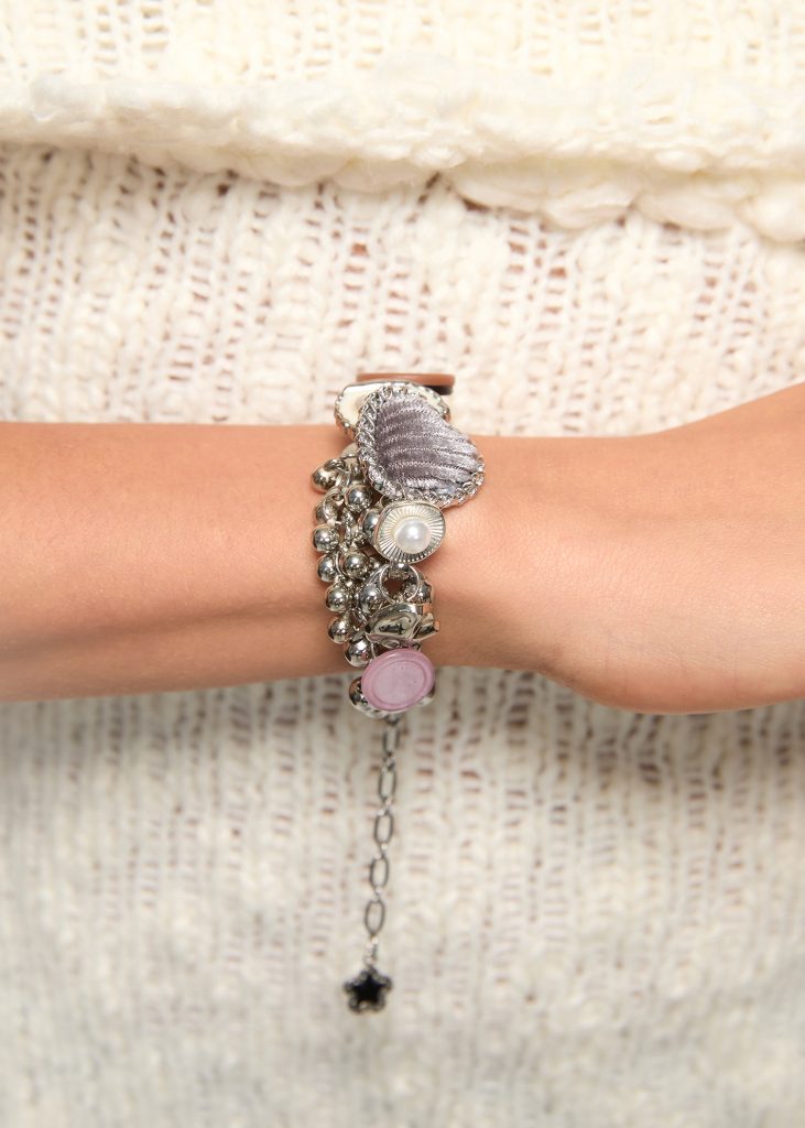 Yumi Purple Dream – Armband mit Herz- und Perlenakzenten – weitere Ansicht