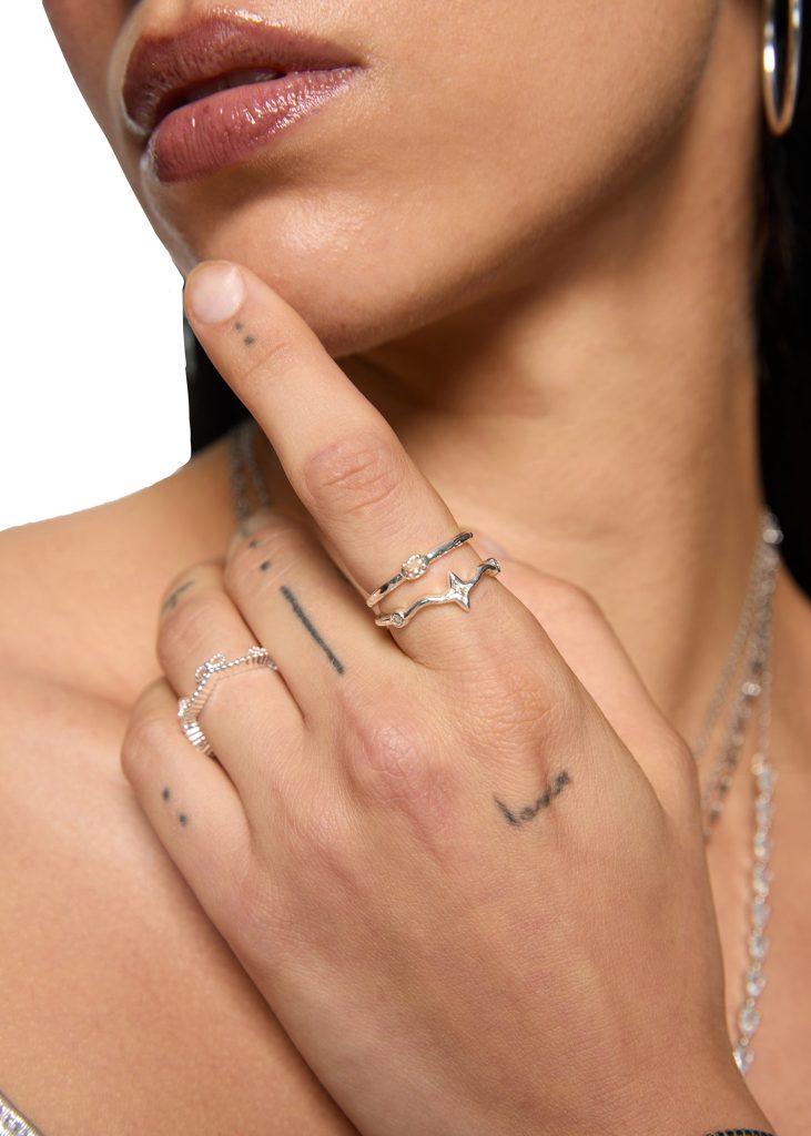 Xavier Space – Ring-Set mit Sternmotiven – weitere Ansicht