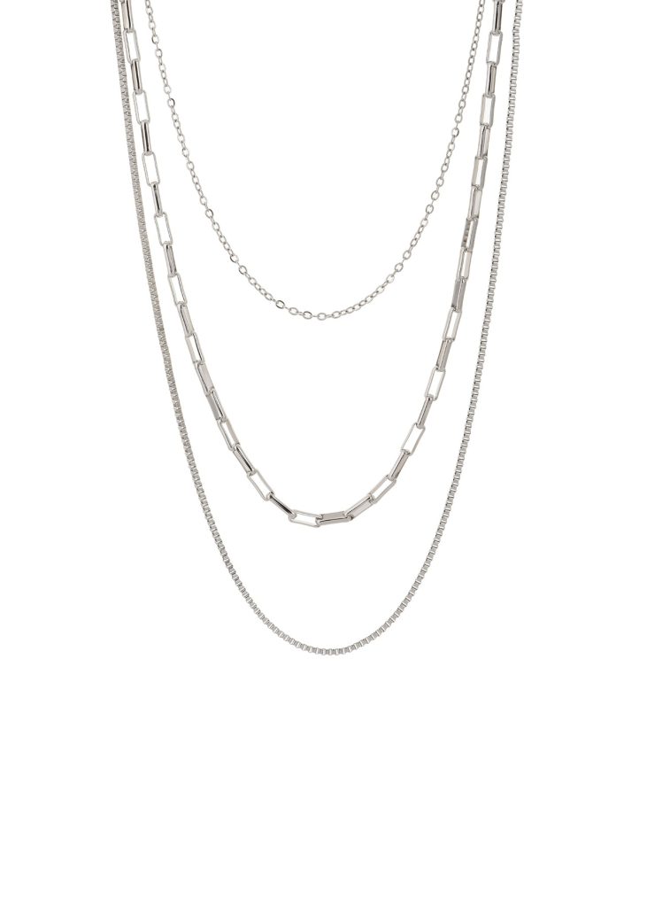 Simple-trio Silver Necklace