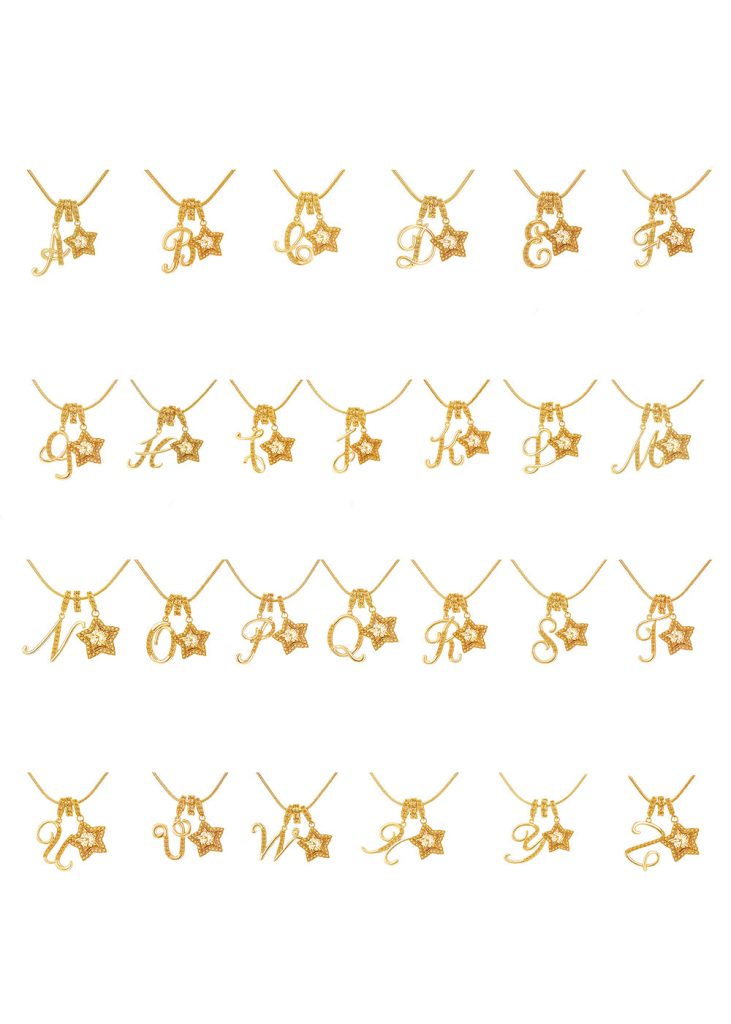 Star Alphabets – Halskette mit Stern- und Buchstabenmotiven in Goldoptik – weitere Ansicht