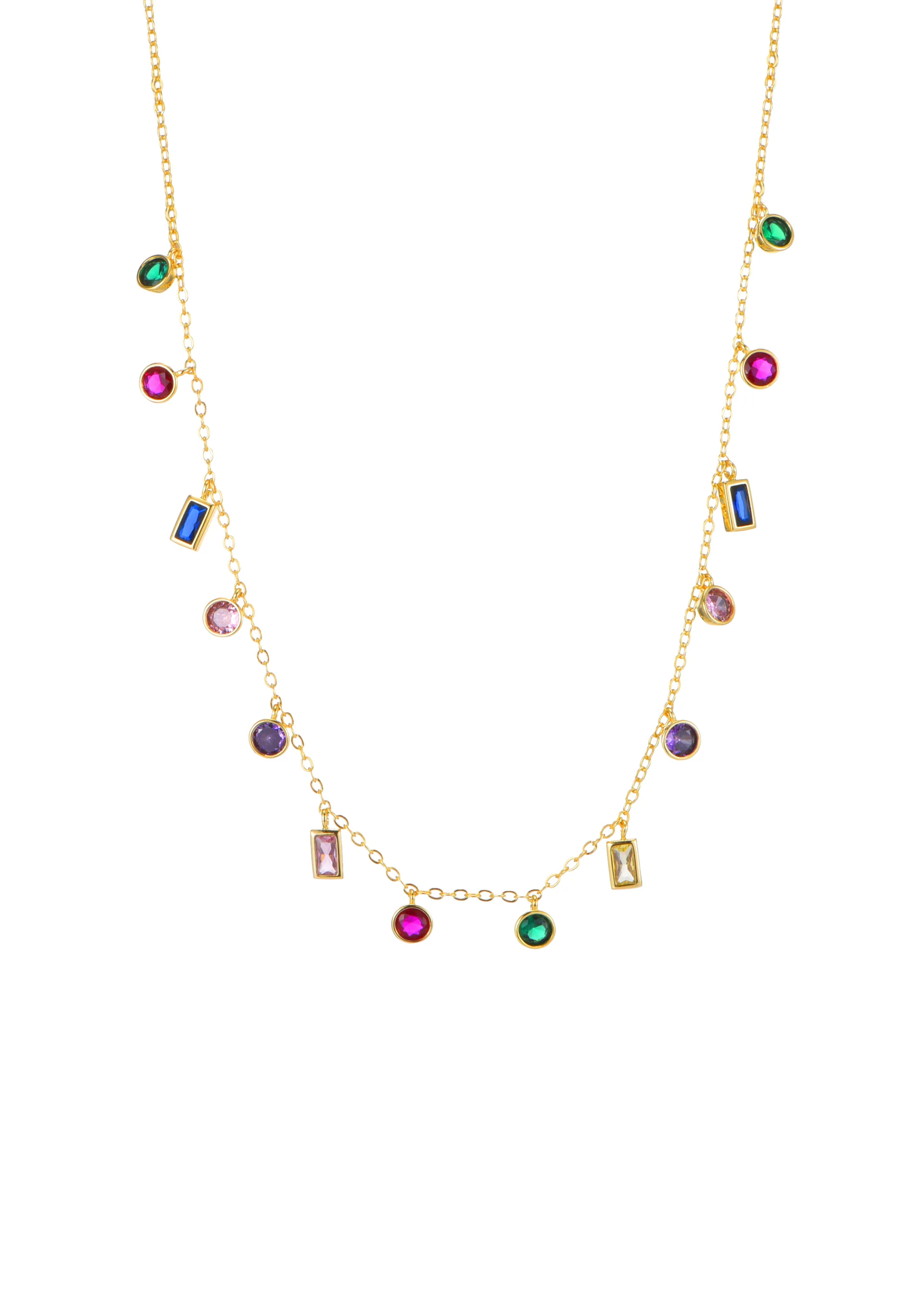 Dixie Colorful Cystal Golden Necklace product photo