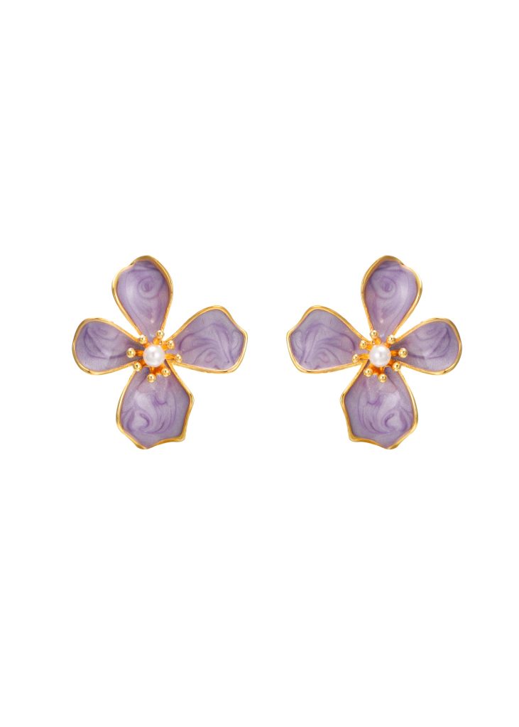Weiteres Produktfoto 2: Jessie Flower – Ohrringe mit Blüten und Perlenoptik