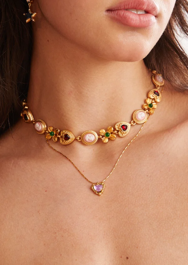 Carly Rosy Heart Love Necklace — alternate view