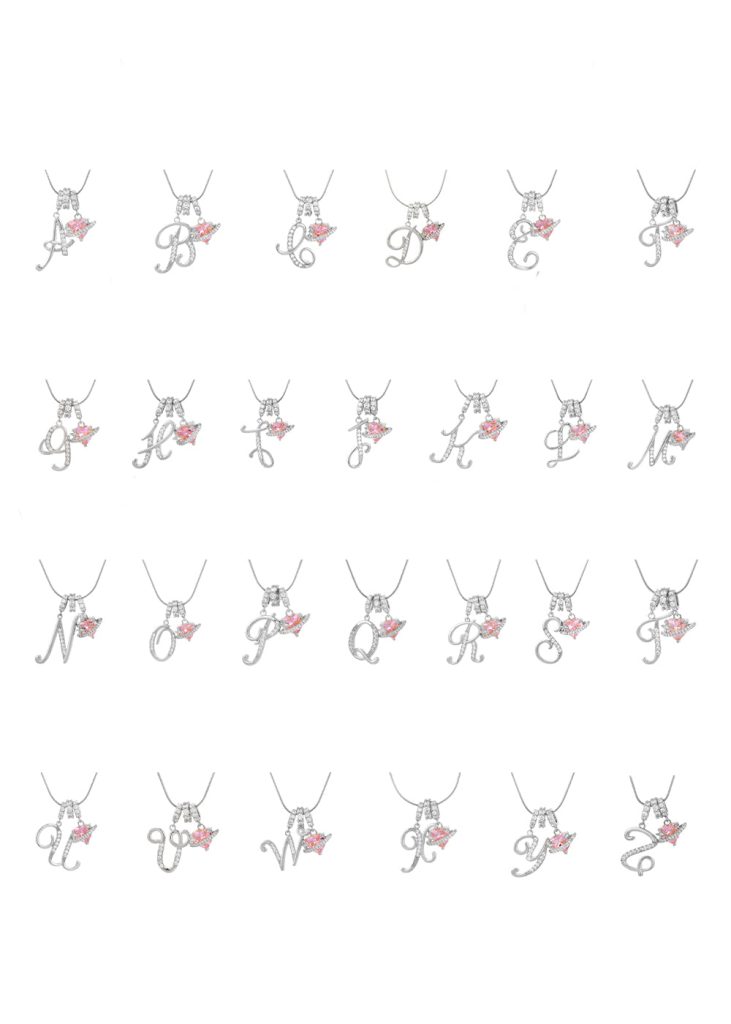 Love Alphabets – Halskette mit Herz- und Buchstabenmotiven in Silberoptik – weitere Ansicht
