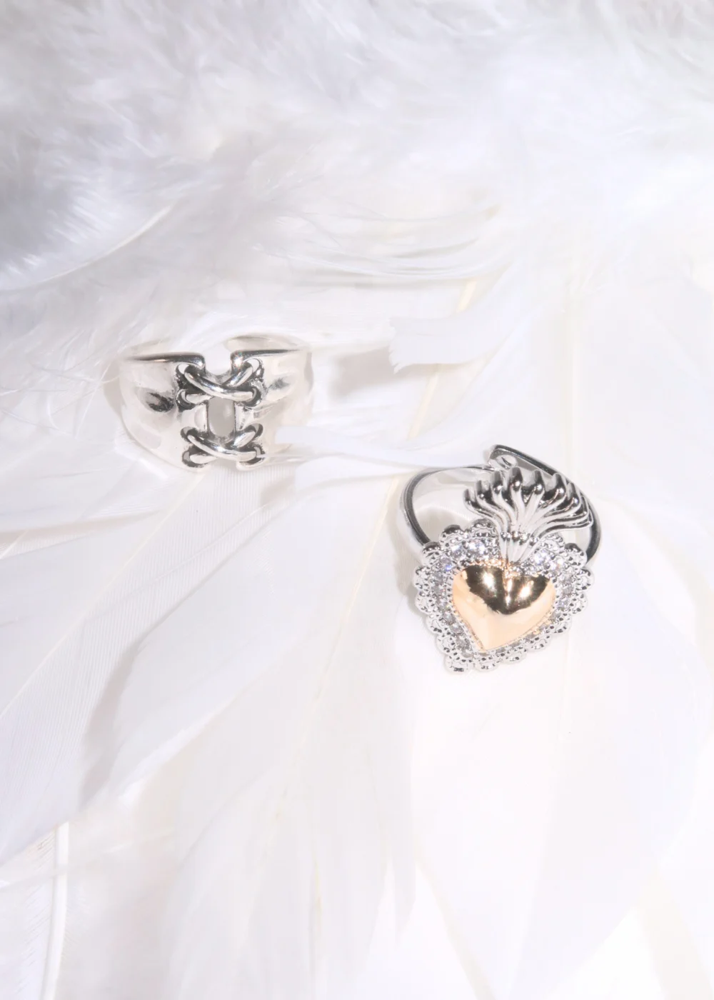 Weiteres Produktfoto 2: Diana & Sacre – Ring-Set mit Herzen