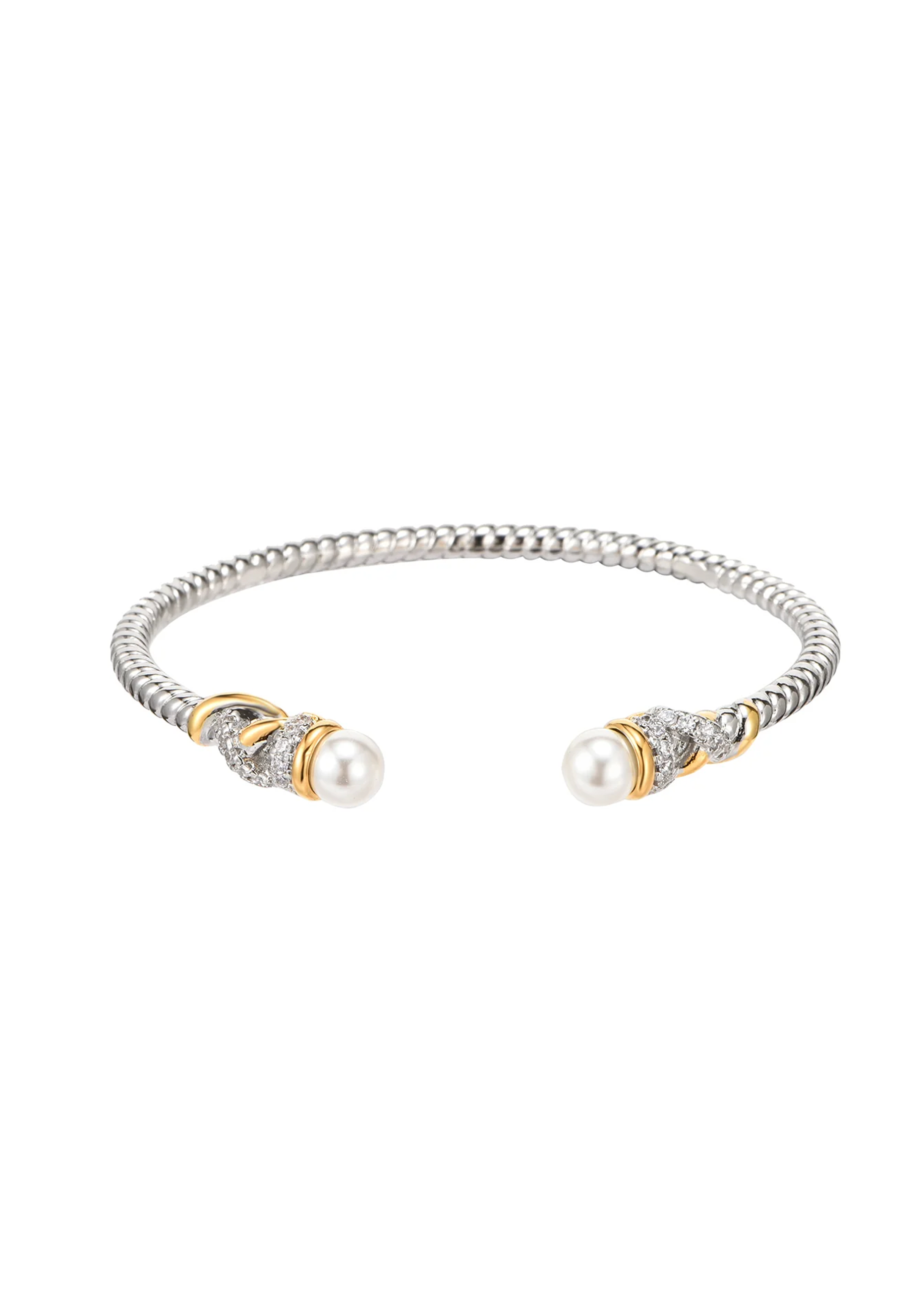 Charlotte Vintage Silver Pearl Bracelet product photo