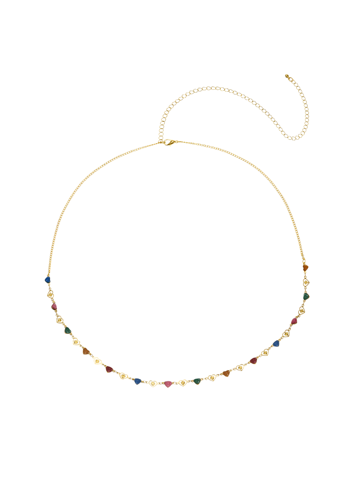Michel Colorful Love Golden Body Chain