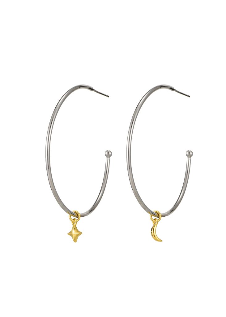 Mirabel Hoop Earrings - Moon & Star product photo