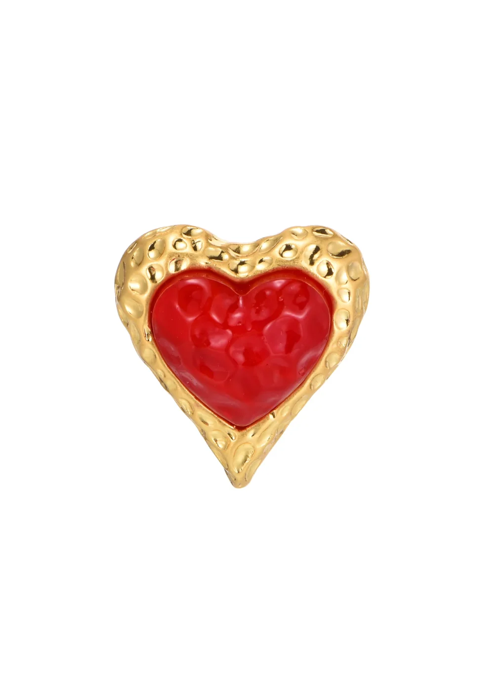 Weiteres Produktfoto 2: Adam Love In All Shape – Ring mit rotem Herzmotiv in Silberoptik