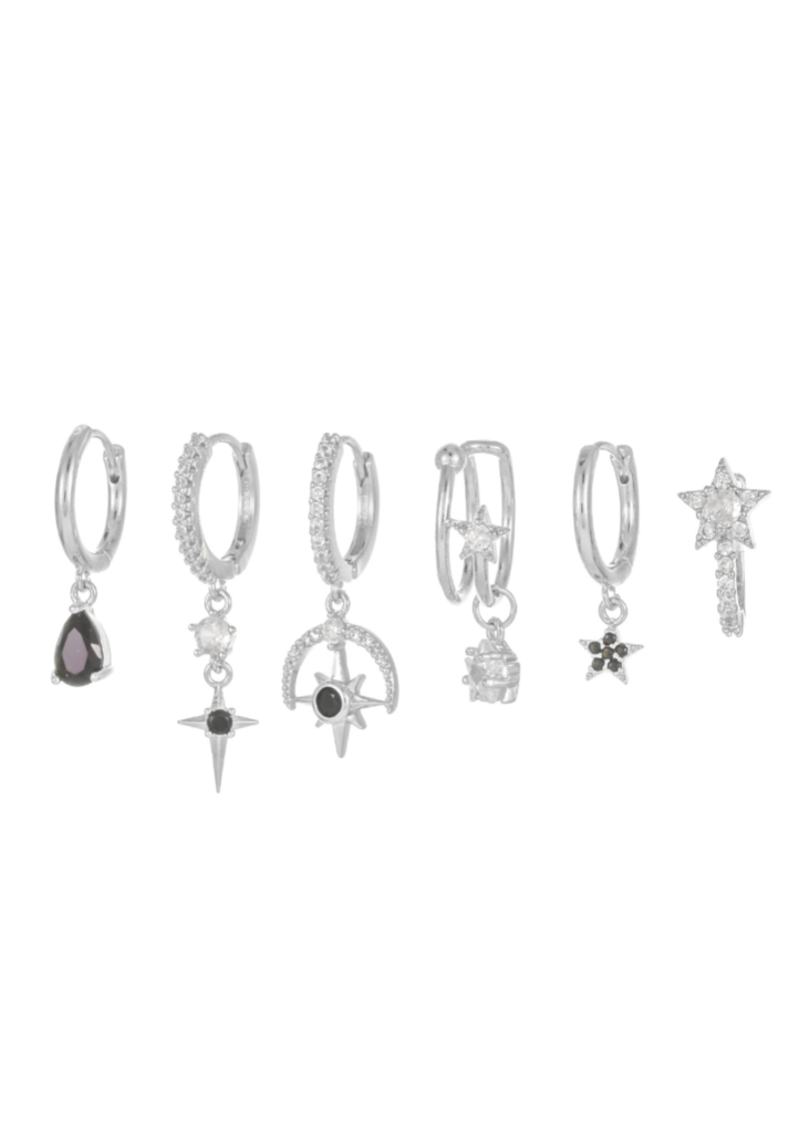 Weiteres Produktfoto 2: Zeus Space Petit – Ohrring-Set mit Sternen und Zirkonia
