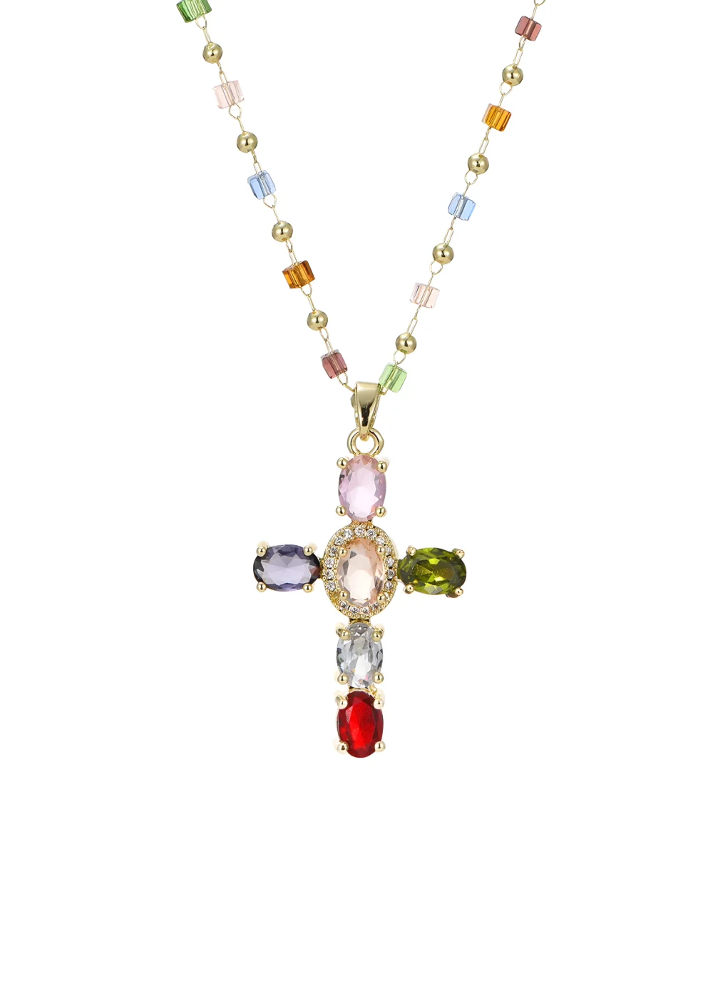 (Must Have) Geraldine Crystal Cross Necklace product photo