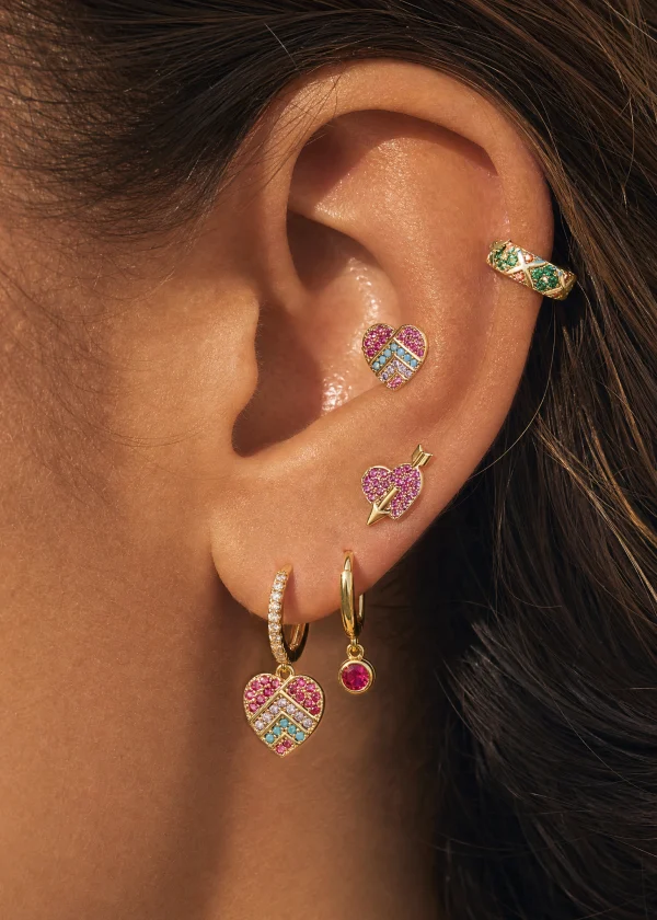 Colorful Heart Shape – Ohrring-Set mit bunten Herzen – weitere Ansicht