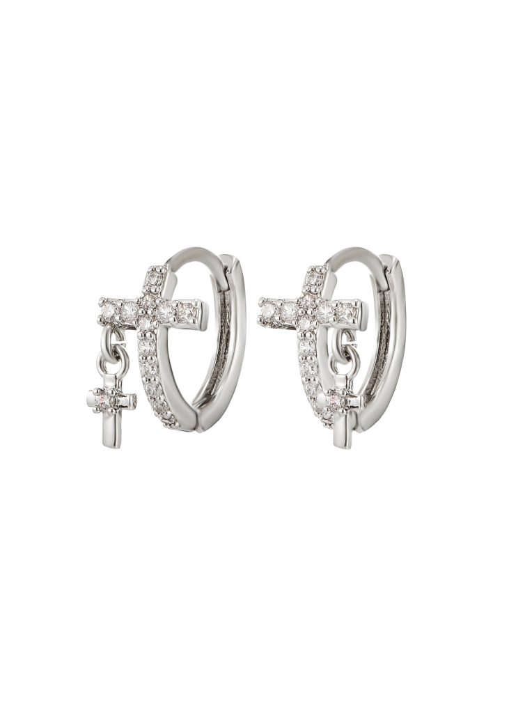Valeria Duo Cross Hoop Earrings product photo