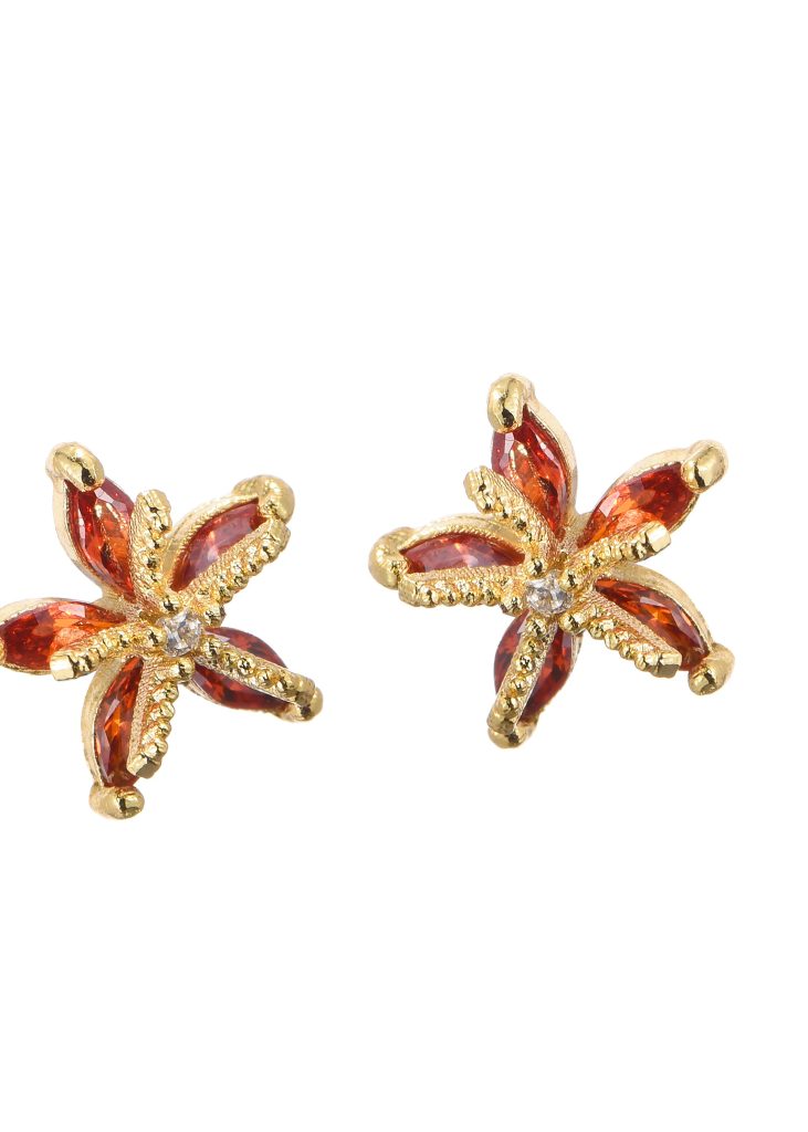 Weiteres Produktfoto 2: Glittering Petit – rote Seestern-Ohrstecker