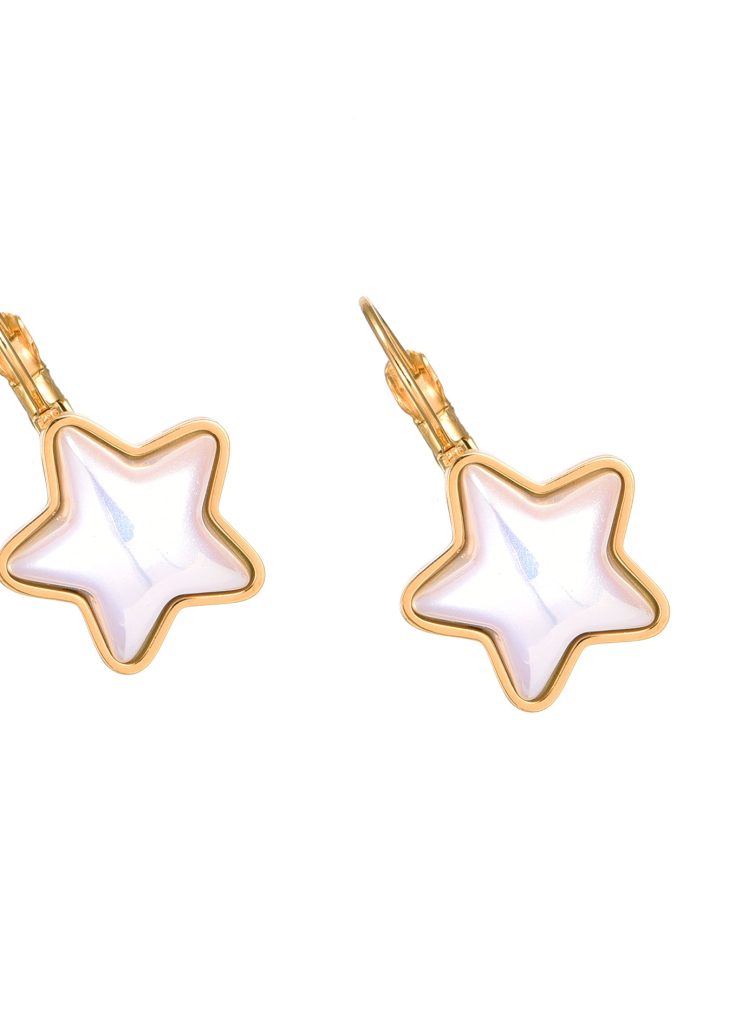 Weiteres Produktfoto 2: Mermaid Star – Ohrring mit Stern und Süßwasserperle in Goldoptik