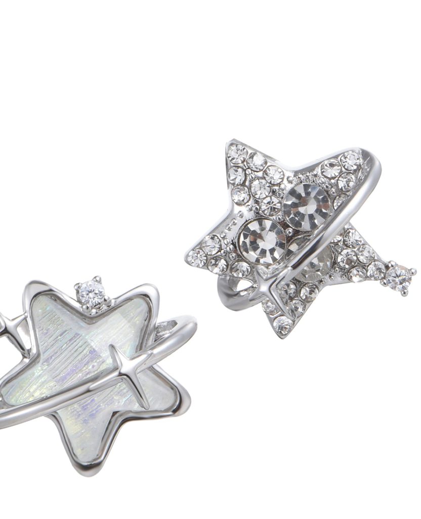 Weiteres Produktfoto 2: Tina Crystal Star – Ohrringe mit Sternen aus 925er Silber und Zirkonia