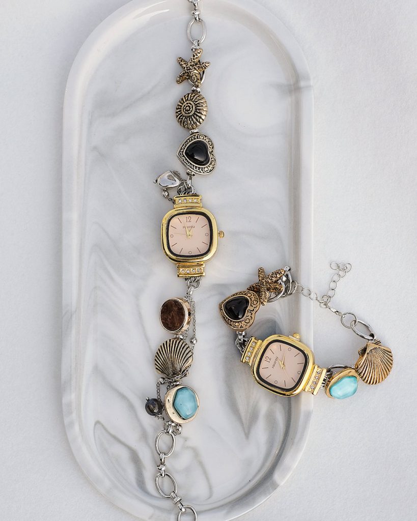 Guendalina – Schmuckset mit Uhrmotiv – weitere Ansicht