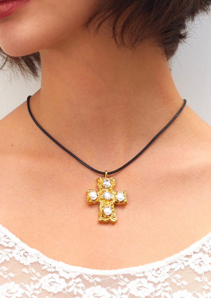 Britt Golden Cross Necklace — alternate view