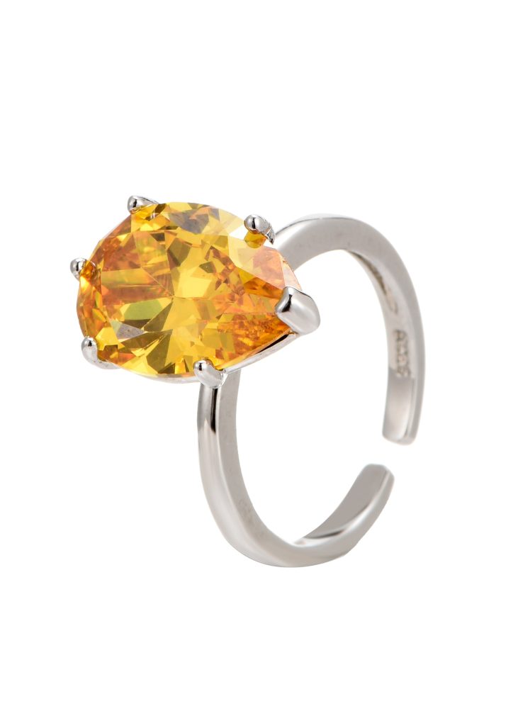 Weiteres Produktfoto 2: Marta – Ring mit gelbem, tropfenförmigem Zirkonia