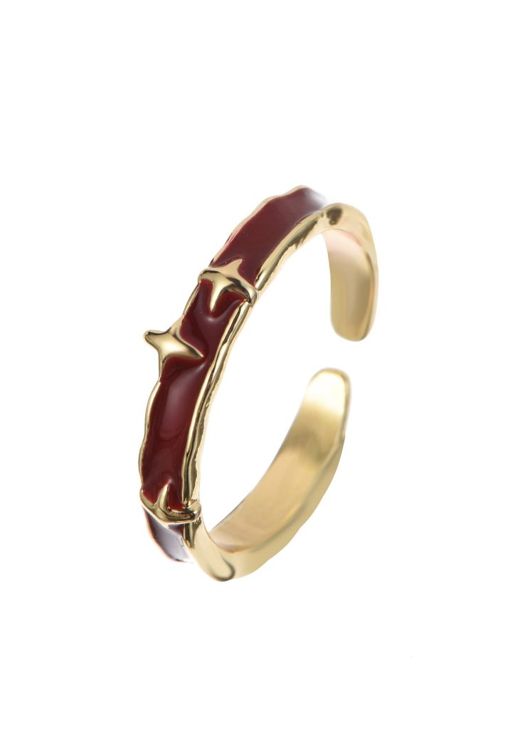 Weiteres Produktfoto 2: Aster Red Golden Ring II – roter Ring in Goldoptik