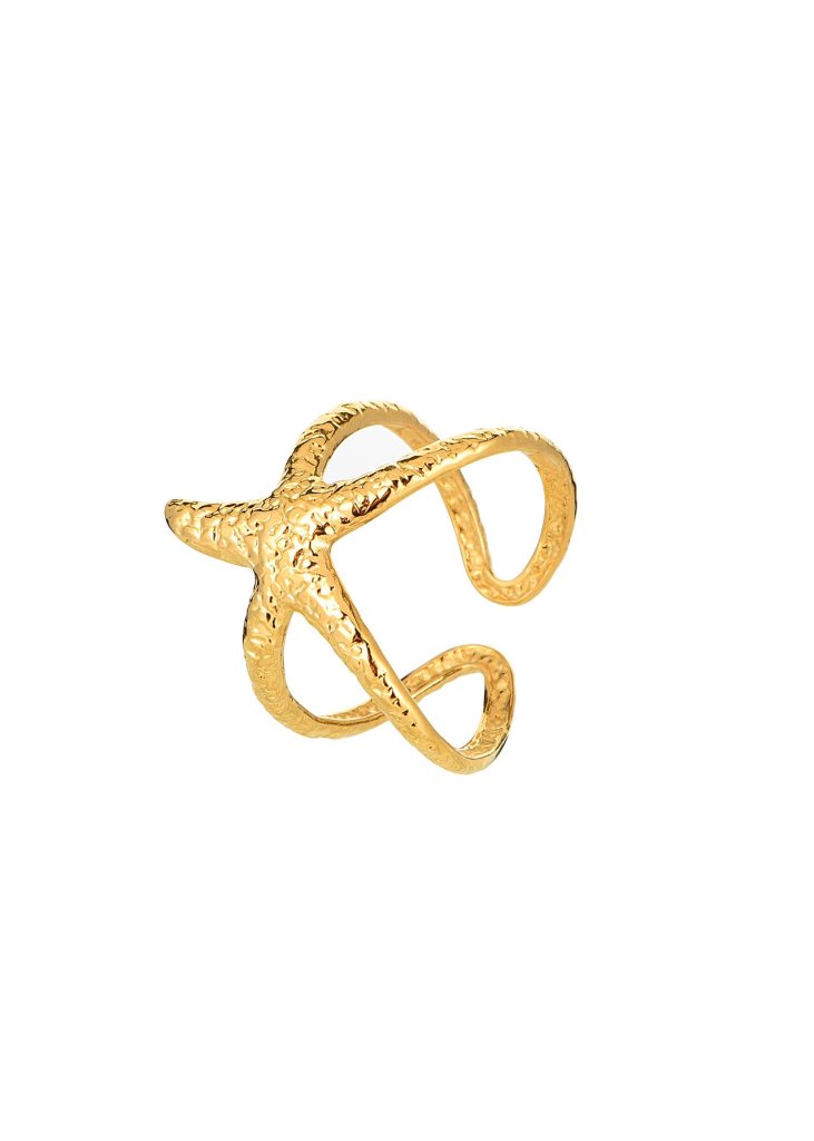 Weiteres Produktfoto 2: Mook – Ring mit Seesternmotiv in Goldoptik