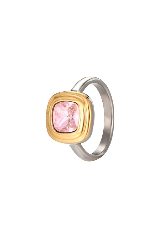 Weiteres Produktfoto 2: Kate Pink – Ring mit Stein und rosa Details