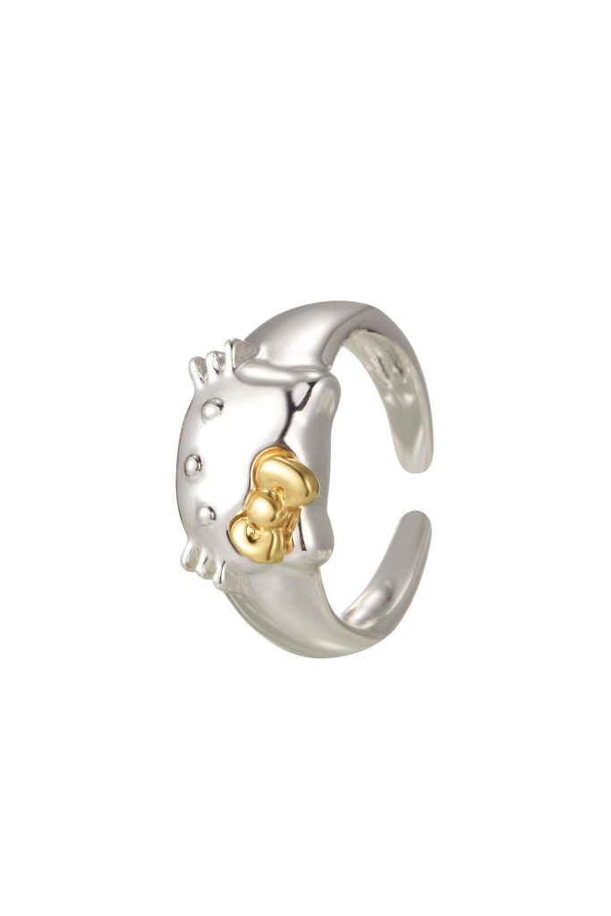 Kitty – Ring mit Schleifen- und Katzenmotiv in Goldoptik – weitere Ansicht
