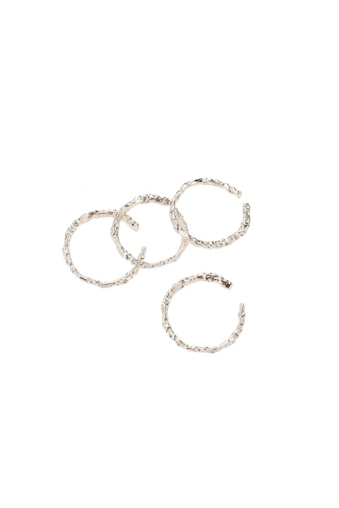 Weiteres Produktfoto 2: Quatre Slim – schmales Ring-Set in Silberoptik