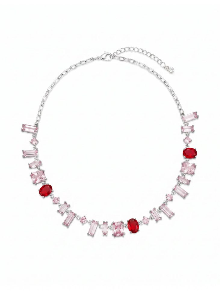 Kira Colorful Crystals Silver Necklace product photo