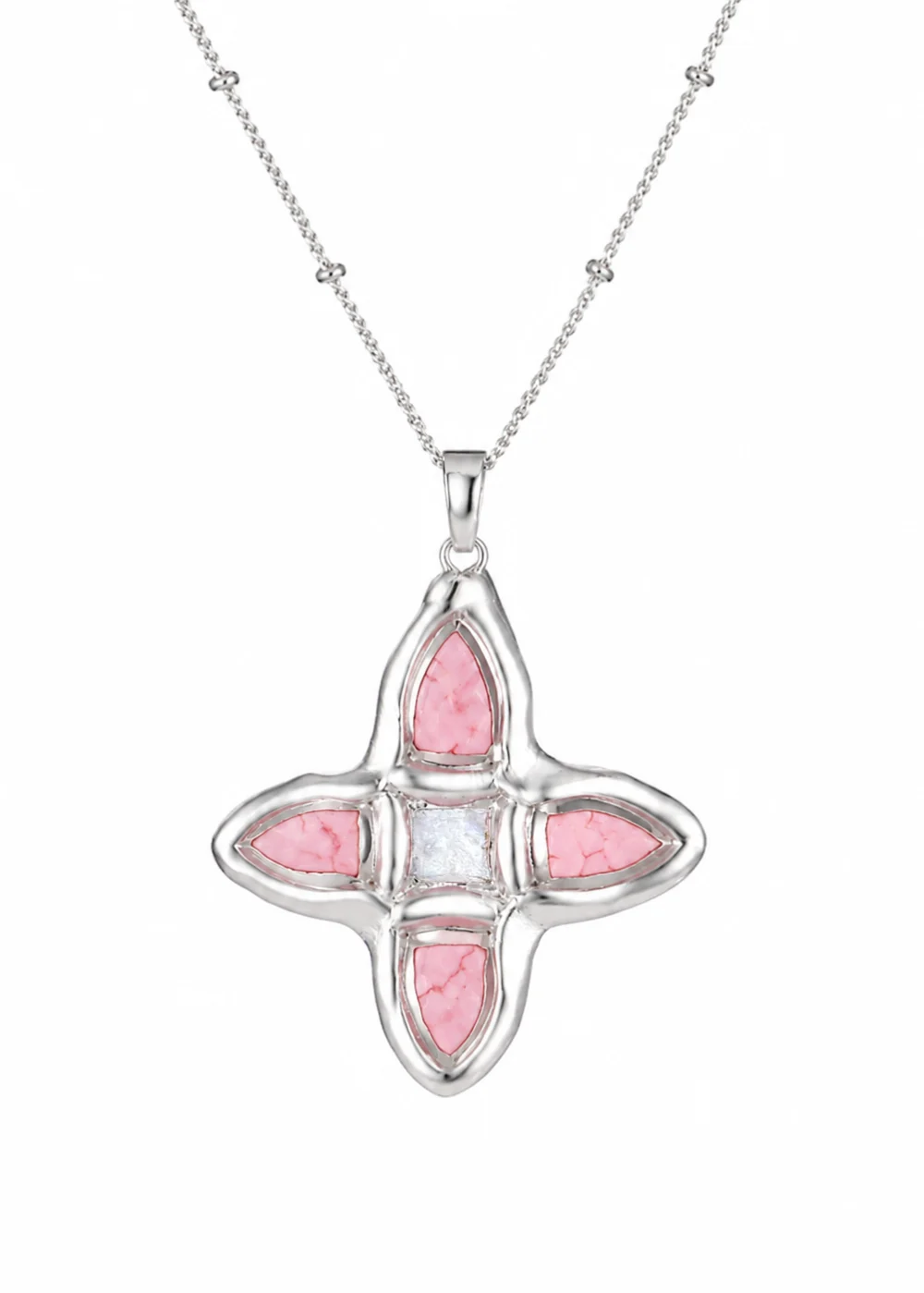 Lou Pink Cross Necklace product photo