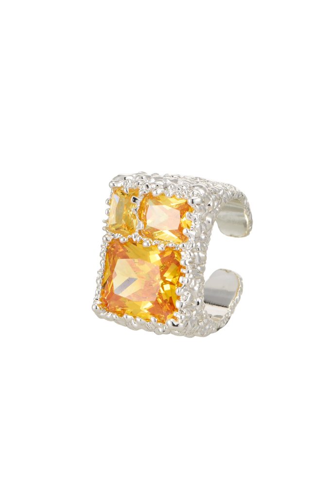 Weiteres Produktfoto 2: Shakira Glittering Ring – Ring mit geometrischem Design in Gelb