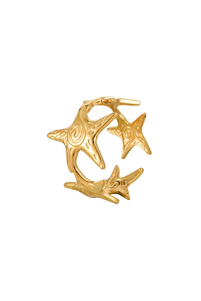 Brooke By The Sea – Ring mit Sternmotiv in Goldoptik – weitere Ansicht