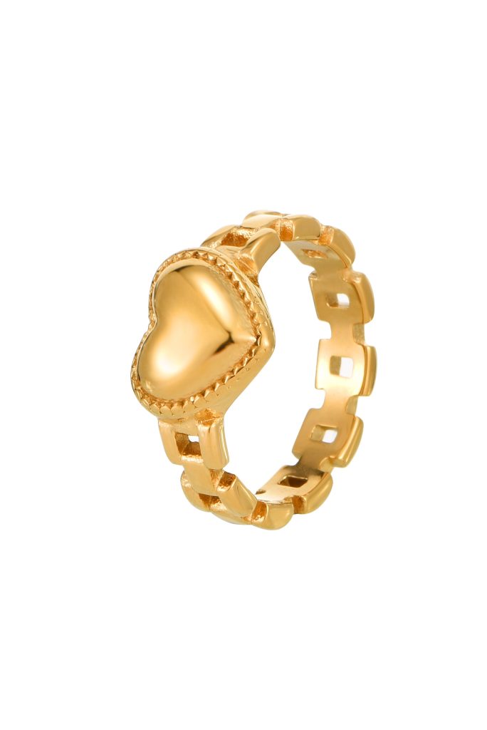 Weiteres Produktfoto 2: Love Ongoing – Ring mit Herzmotiv in Goldoptik