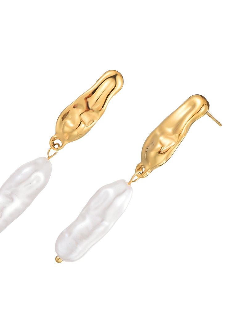 Weiteres Produktfoto 2: Betty Pearl – Ohrringe mit Perlenoptik in Goldoptik