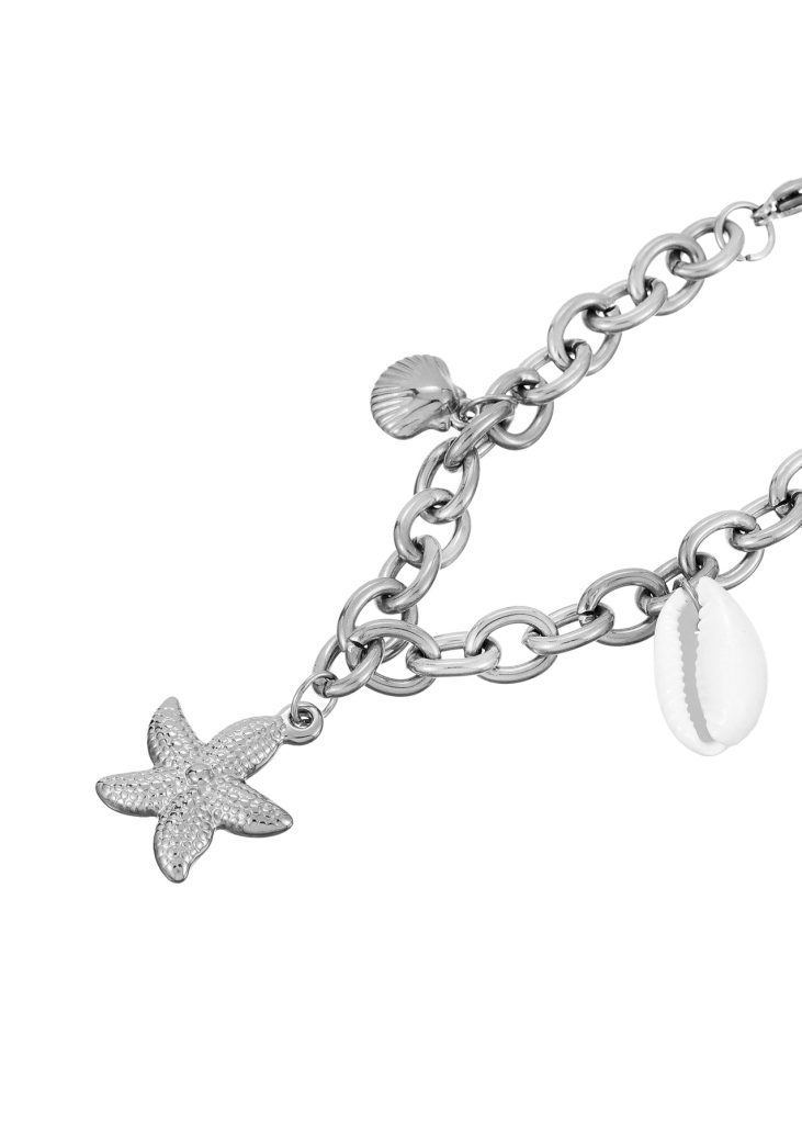 Weiteres Produktfoto 2: Natalie – Armband mit Seestern- und Muschelmotiven in Silberoptik