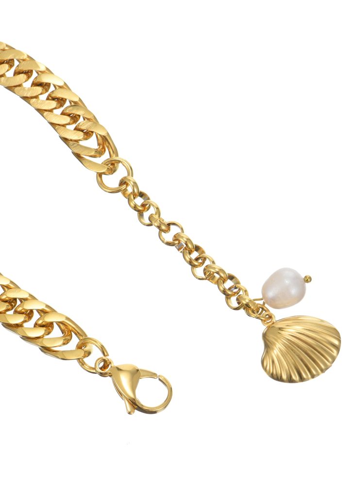 Weiteres Produktfoto 2: Sid Shell Bold – Armband mit Muscheldetail in Goldoptik