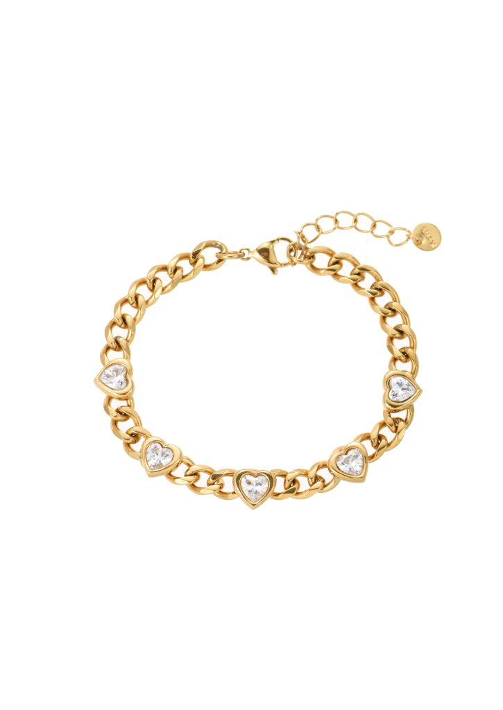 Sabino Glittering Love Golden Chain Bracelet product photo