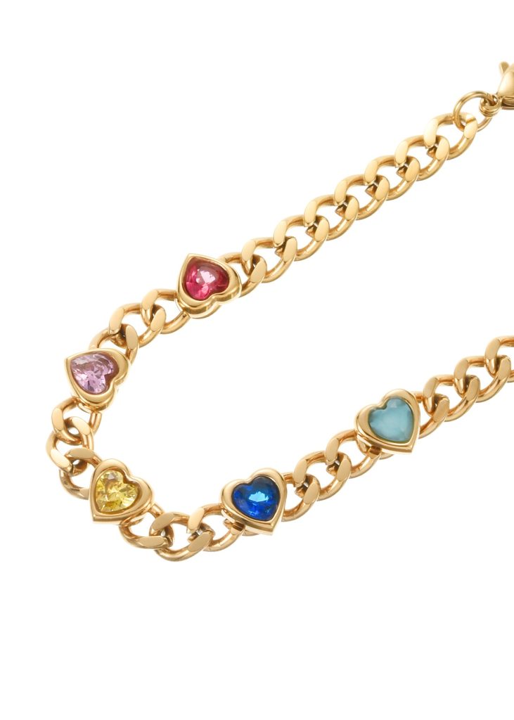 Sabino – Gliederarmband mit Zirkonia in Goldoptik – weitere Ansicht