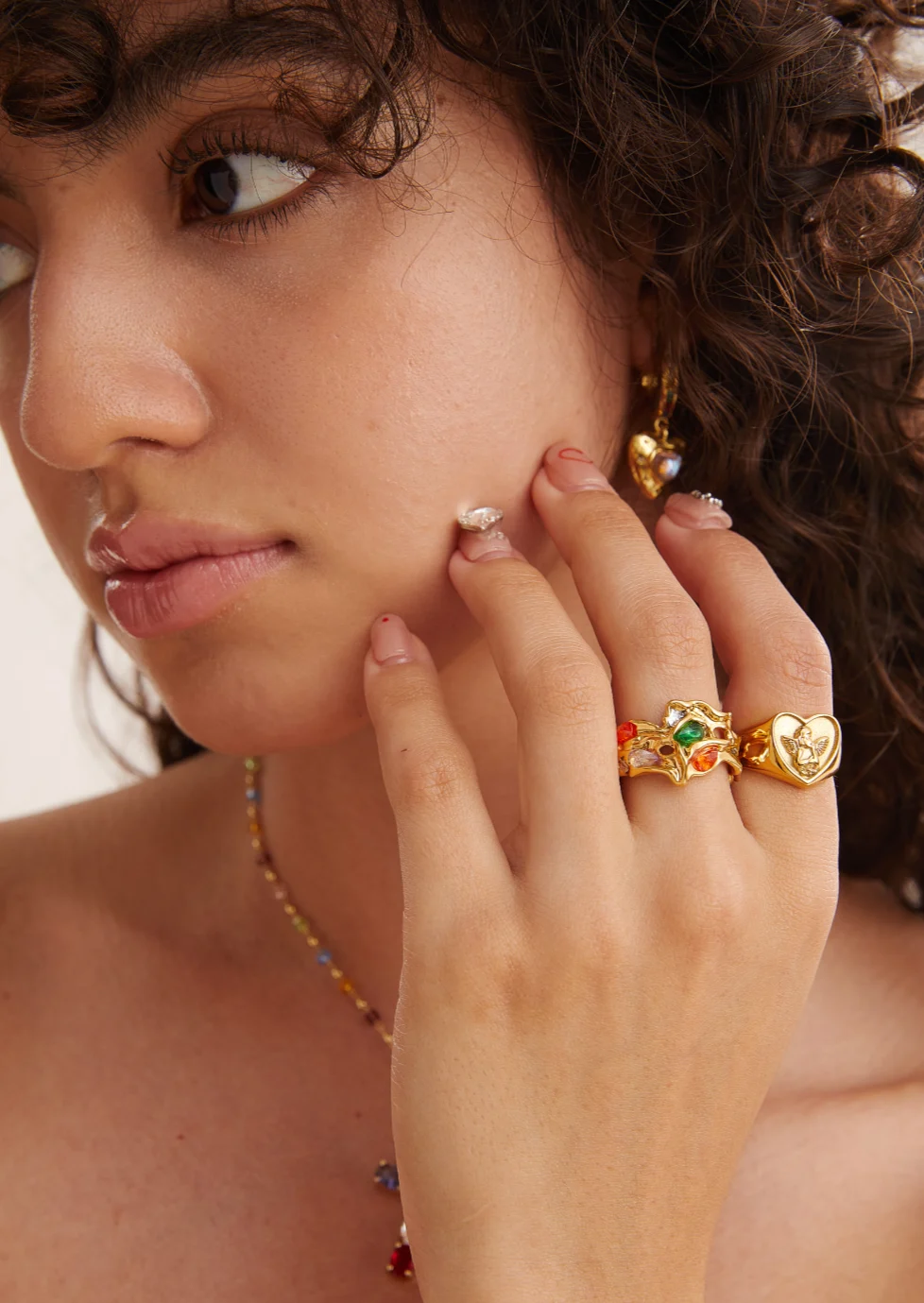 Weiteres Produktfoto 2: Oh Angel – Herzring in Goldoptik