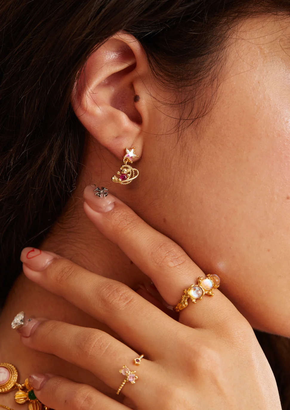 Weiteres Produktfoto 2: Marry Moonstone – Ring mit Mondstein in Goldoptik