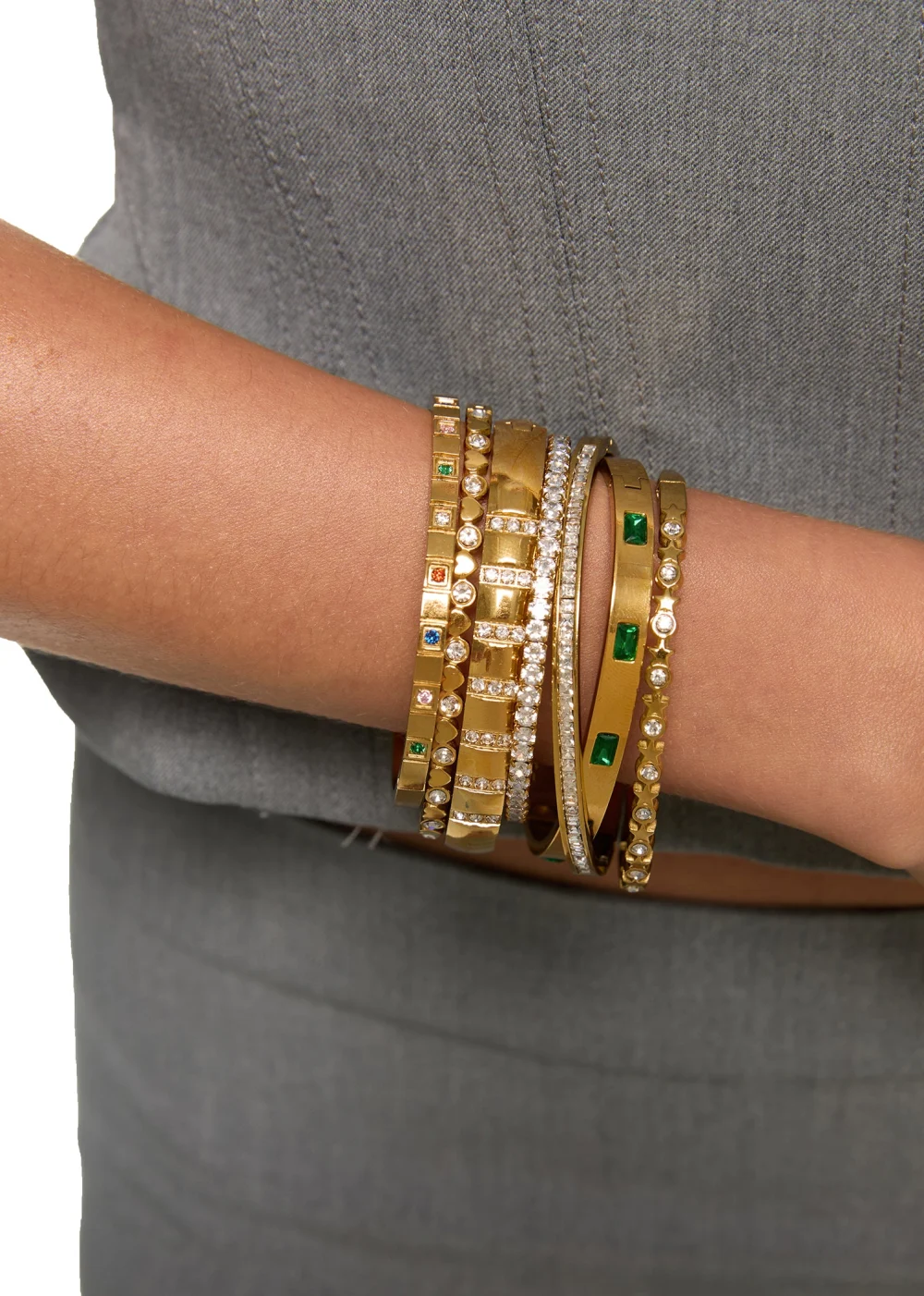 Weiteres Produktfoto 1: Delilah Green Stones – Armband mit grünen Zirkonia in Goldoptik