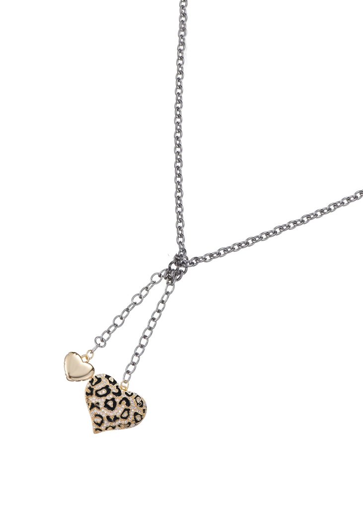 Weiteres Produktfoto 2: Leo – Gliederkette mit Leopardenmuster in Silberoptik