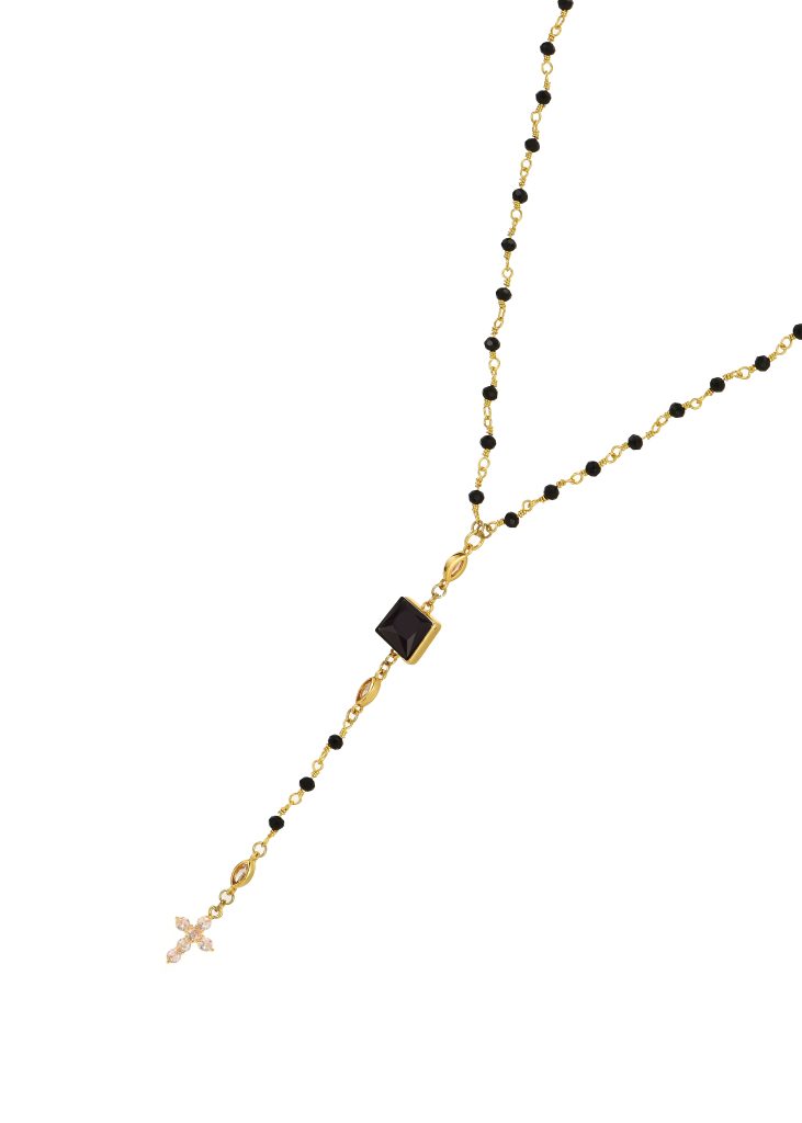 Weiteres Produktfoto 2: Saskia Cross – Lariat-Halskette mit Kreuz und Perlendetails