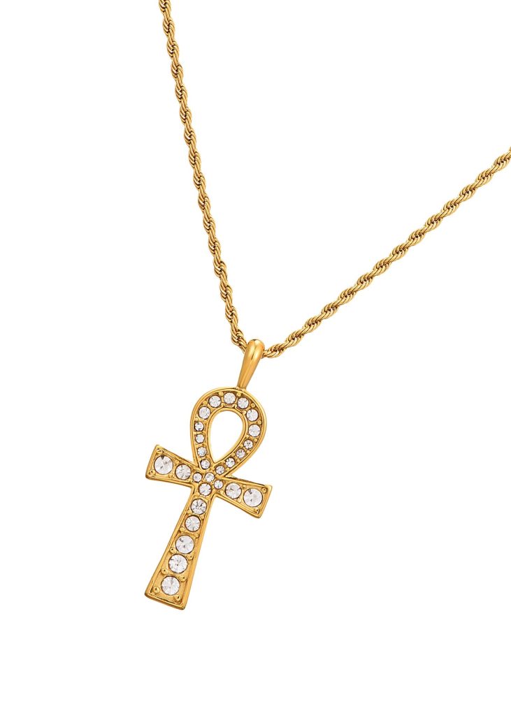 Weiteres Produktfoto 2: Glittering Ankh – Halskette mit Ankh-Symbol in Goldoptik