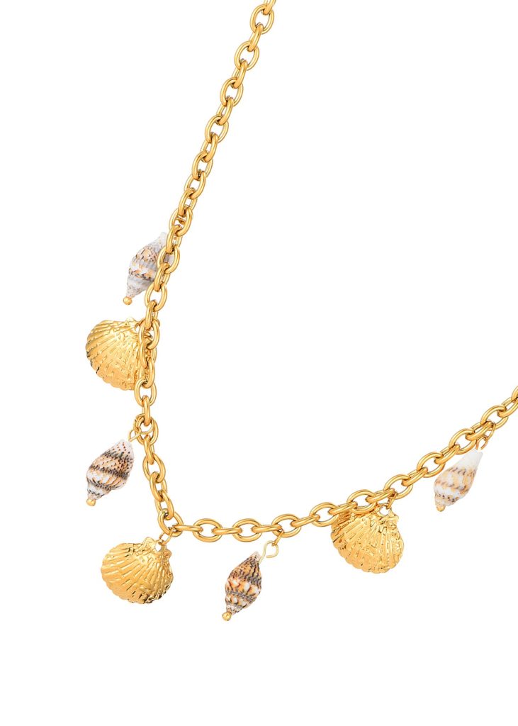 Weiteres Produktfoto 2: Sid Shell Sound of Ocean – Halskette mit Muscheldetails in Goldoptik
